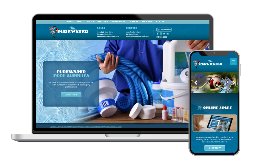 Purewater Pools - Ottawa Web Design Webshark