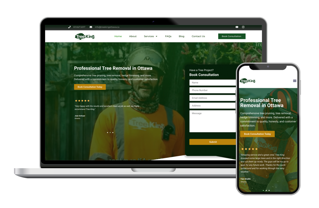 Tree King Ottawa - Ottawa Web Design Webshark